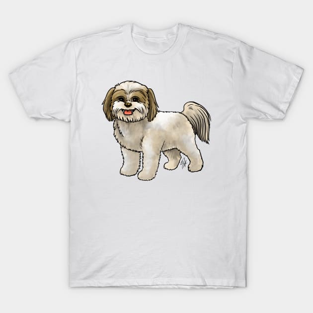 Dog - Shih Poo - Cream and Tan T-Shirt by Jen's Dogs Custom Gifts and Designs